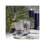 Kütahya Porselen 12 Parça Türk Kahvesi Fincan Takımı - 6 Kişilik Beyaz Desenli Çay ve Kahve Servis Seti