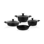 Taç 3455 Master Cook 7 Parça Granit Tencere Seti Siyah - Görsel 2