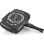 Schafer Grillpan Çift Taraflı Yanmaz Yapışmaz Kare Grill Tava - 32 cm - Gri - Görsel 2