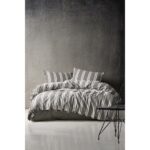 Berolige Heritage 100% Pamuklu Çift Kişilik Yıkamalı Iplik Boya Çizgili Nevresim Takımı Antrasit