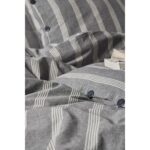 Berolige Luke Bold 100% Pamuklu Battal Boy Yıkamalı Iplik Boya Çizgili Nevresim Takımı Antrasit - Görsel 3