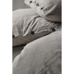 Berolige Shirt 100% Pamuklu Battal Boy Yıkamalı Iplik Boya Çizgili Nevresim Takımı Antrasit - Görsel 4