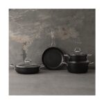 Nehir Galaxy Titanyum 7 Parça Tencere Tava Seti Siyah