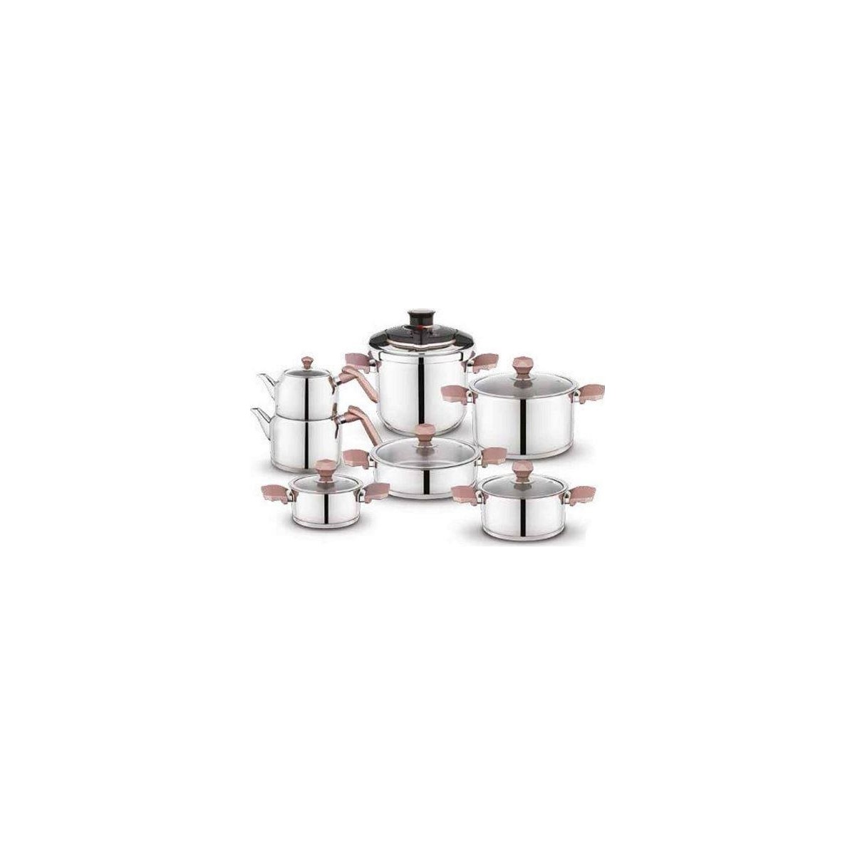 10513214505010.jpg Schafer Honor Çelik Çeyiz Seti 14 Parça Rosegold - Görsel 1