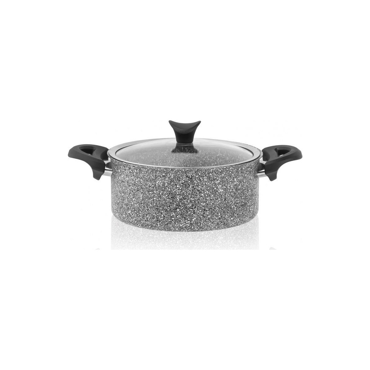 10537968271410-1.jpg Taç Ultra Granit 20 cm Derin Granit Tencere Gri TAÇ-3460 - Görsel 1