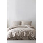 Berolige Shirt  Pamuklu Çift Kişilik  Çizgili Nevresim Takımı Kahverengi