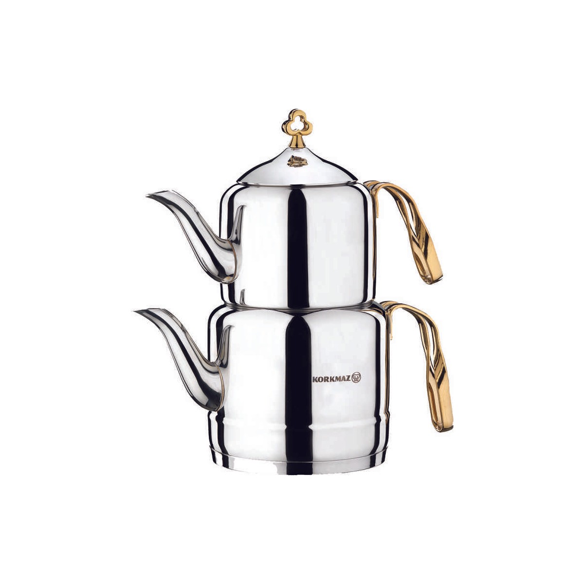 10657000587314.jpg Korkmaz Çintemani Gold Çaydanlık Takımı 2 lt - Görsel 1