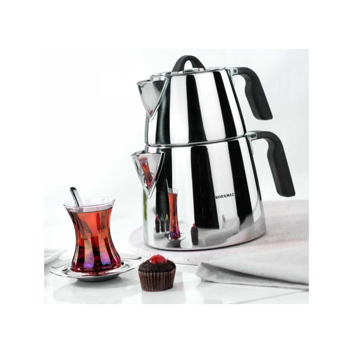 10657017167922.jpg Korkmaz Esta Çaydanlık Takımı 2 lt - Görsel 1