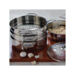 Korkmaz Perla 28x8.3 cm Paslanmaz Çelik İndüksiyon Uyumlu Mantı Tencere Seti 1 Adet