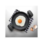 Korkmaz Ornella Granit Yumurta Sahanı 20 cm – Çizilmeye Dayanıklı Volkanit Görünümlü PTFE Kaplama, Siyah Renk - Görsel 2