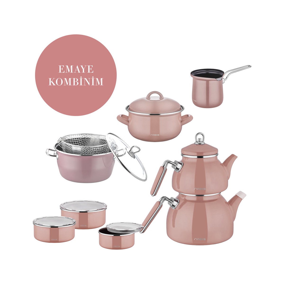 10679206903858.jpg Neva Rose Chocolate Emaye Kombinim Set N2954 - Görsel 1
