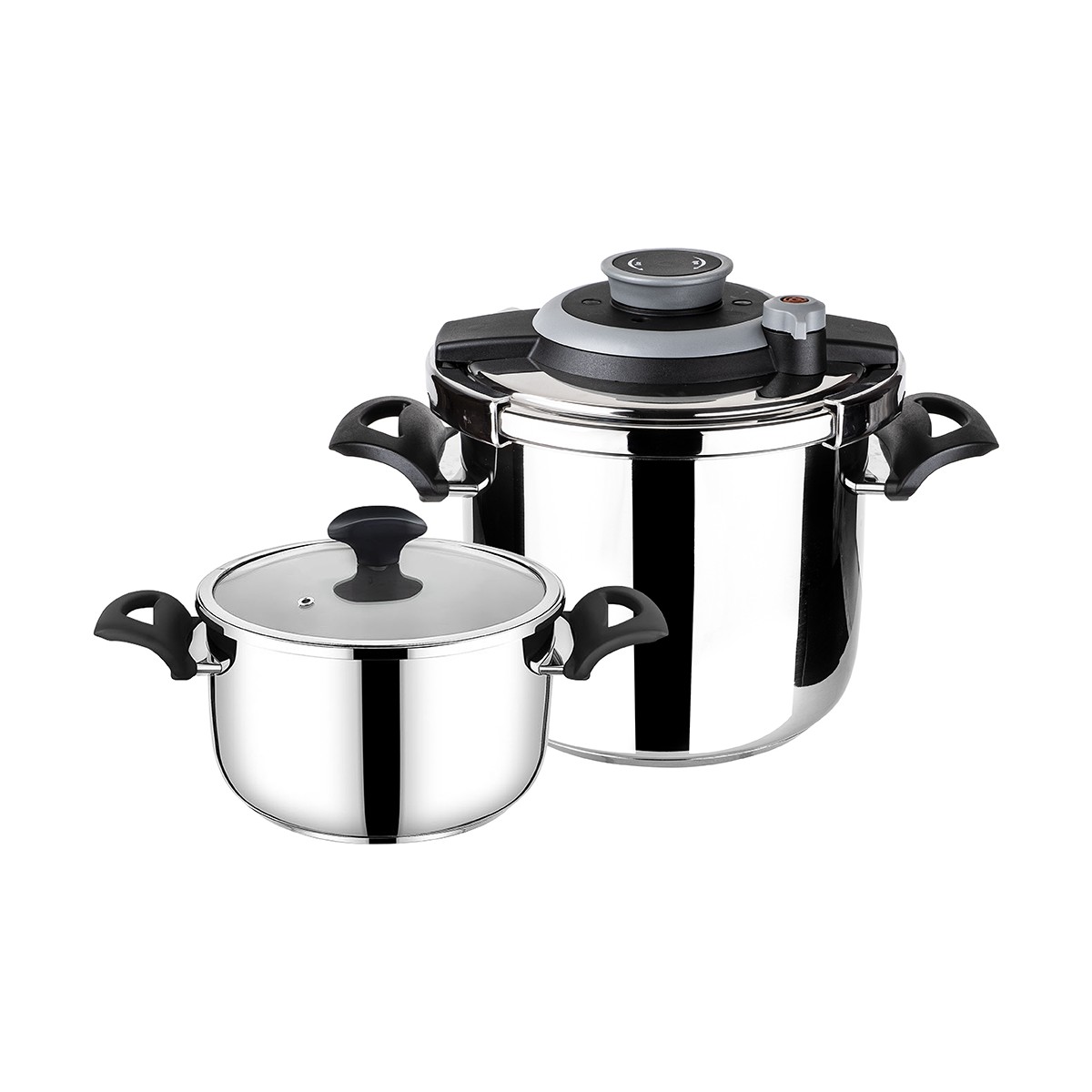 10699786682418.jpg Tantitoni Powercook Siyah Düdüklü Tencere Seti 4 + 7 lt - Görsel 1