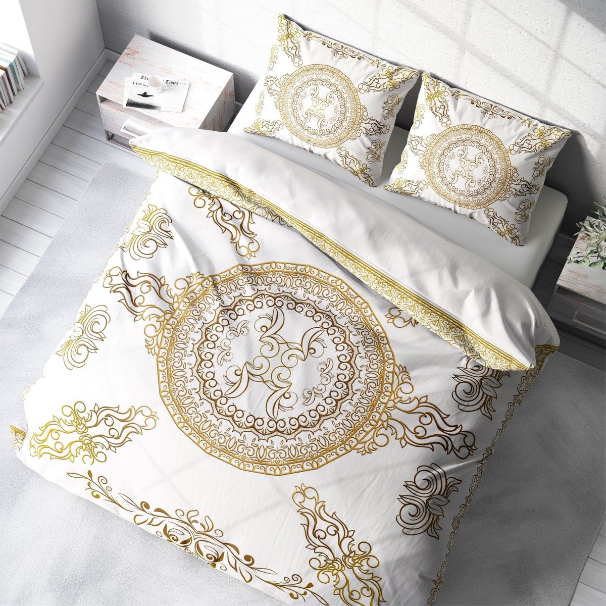 10772329070642.jpg MonoHome Baraque 3D Pamuk Saten Çift Kişilik Nevresim Takımı - Görsel 1