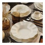 Kütahya Porselen Milena Krem Filesiz 83 Parça Yemek Takımı
