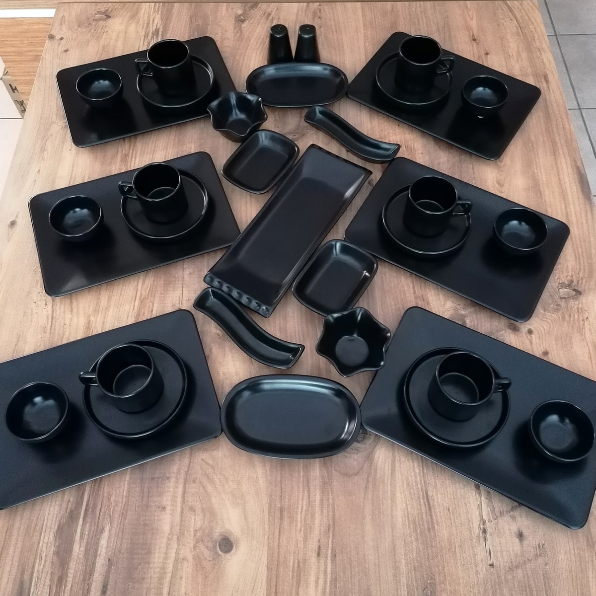 10805362327602.jpg Keramika Takım Kahvaltı 35 Parça 6 Kişilik Mat Siyah Siera - Görsel 1