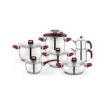 Schafer Masterchef Çelik Çeyiz Seti 14 Parça Kırmızı