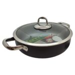 Leggno 28 cm Sığ Tencere Cam Kapak Çelik Kulp