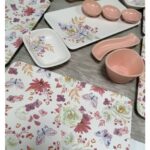 Keramika Takım Kahvaltı 16 Parça 6 Kişilik Mat Pembe Siera Kelebek - Görsel 2