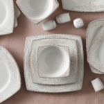 Karaca Adelya Fine Cream Beyaz Porselen 60 Parça Kare Yemek Takımı – 12 Kişilik Zarif ve Modern Tasarım