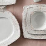 Karaca Adelya Fine Cream Beyaz Porselen 60 Parça Kare Yemek Takımı – 12 Kişilik Zarif ve Modern Tasarım - Görsel 3