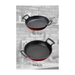 Lava Döküm Düz Tava Seti 16-20 cm – 3 Kat Emaye Kaplama, Çift Kulplu, Dayanıklı ve Isıyı Eşit Yayan Tasarım