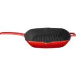 Lava Izgara Grill Tava Kırmızı 20X20 Metal Kulplu - Görsel 3