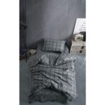 Casa Carina Kare Siyah Ranforce Lastikli Çarşaflı Tek Kişilik Nevresim Takımı - Görsel 3