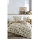 Casa Carina Kare Krem Rengi Ranforce Lastikli Çarşaflı Tek Kişilik Nevresim Takımı - Görsel 5