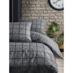 Casa Carina Kare Siyah Ranforce Lastikli Çarşaflı Çift Kişilik Nevresim Takımı - Görsel 4