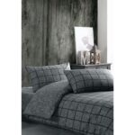 Casa Carina Kare Siyah Ranforce Lastikli Çarşaflı Çift Kişilik Nevresim Takımı - Görsel 5