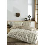 Casa Carina Kare Krem Rengi Ranforce Lastikli Çarşaflı Çift Kişilik Nevresim Takımı - Görsel 3