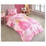 Laliva Çarşafı Lastikli Pembe Kalpli Kız Çocuk Nevresim Takımı Tek Kişilik Pamuk Ranforce - Görsel 2