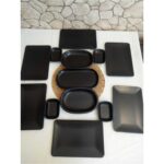 Simya Kahvaltı Takımı 13 Parça 6 Kişilik Mat Siyah Siera