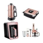 Fakir 4 Parça Elektrikli Çeyiz Seti – Rose Gold Paslanmaz Çelik Su Isıtıcı, Kahve Makinesi, Blender ve Tost Makinesi
