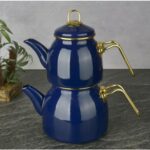 Tohana Lacivert Emaye Çaydanlık