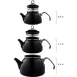 Neva NV10021 Siyah Emaye 3 Katlı Çaydanlık Takımı