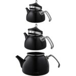 Neva NV10021 Siyah Emaye 3 Katlı Çaydanlık Takımı - Görsel 2