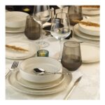 Kütahya Porselen 24 Parça 6 Kişilik Krem Renk Yemek Takımı – Şık Tasarım ve Dayanıklı Porselen