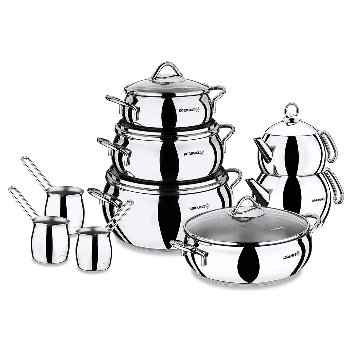 110000032780954.jpg Korkmaz Tombik 15 Parça Çelik Çeyiz Seti - Görsel 1