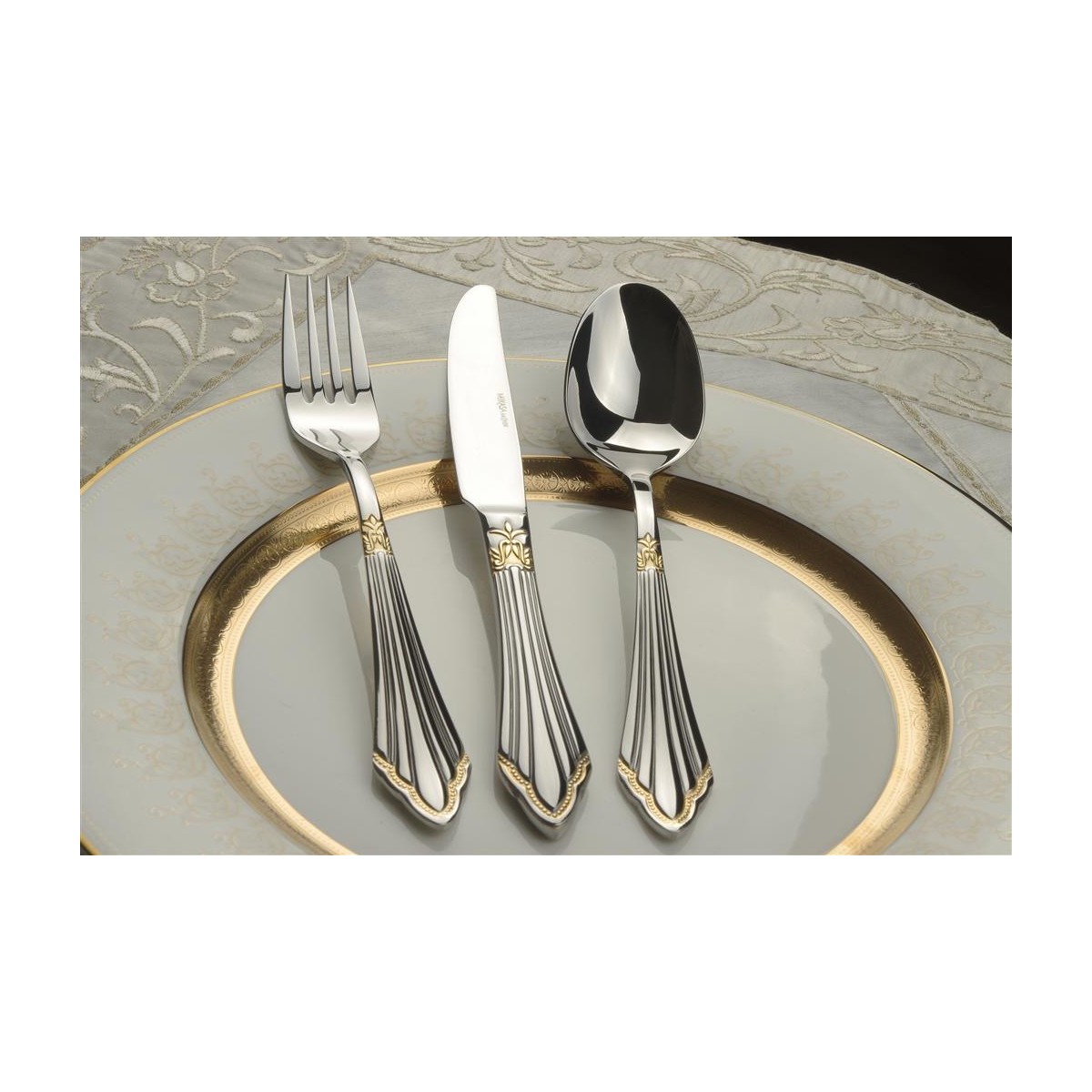 110000039684213.jpg Mikasa Moor Nova Gold 90 Parça Çatal Kaşık Bıçak Seti - Görsel 1