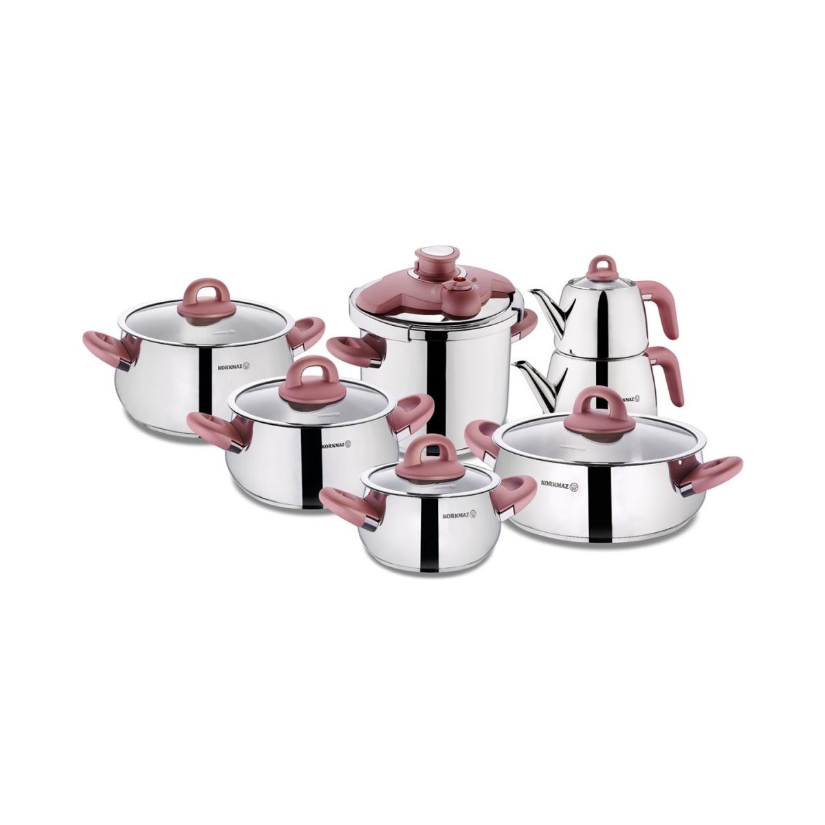 110000042302198.jpg Korkmaz Bella Rosegold 14 Parça Hiper Set - Görsel 1