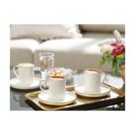 English Home Marella Porselen 6'lı Kahve Fincan Takımı 85 ml Gold - Görsel 2