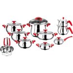 Oms 22 Parça Çelik Çeyiz Seti Kırmızı