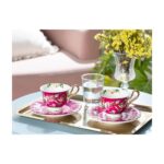 English Home Vanilla Porselen 2'li Kahve Fincan Takımı 90 ml Mavi-Mor