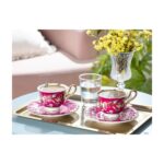 English Home Vanilla Porselen 2'li Kahve Fincan Takımı 90 ml Mavi-Mor - Görsel 2