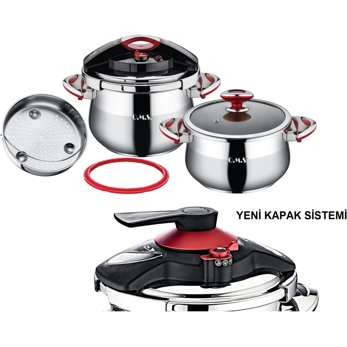 110000060240297.jpg Oms 6 Parça Düdüklü Tencere Seti 5029 - Görsel 1