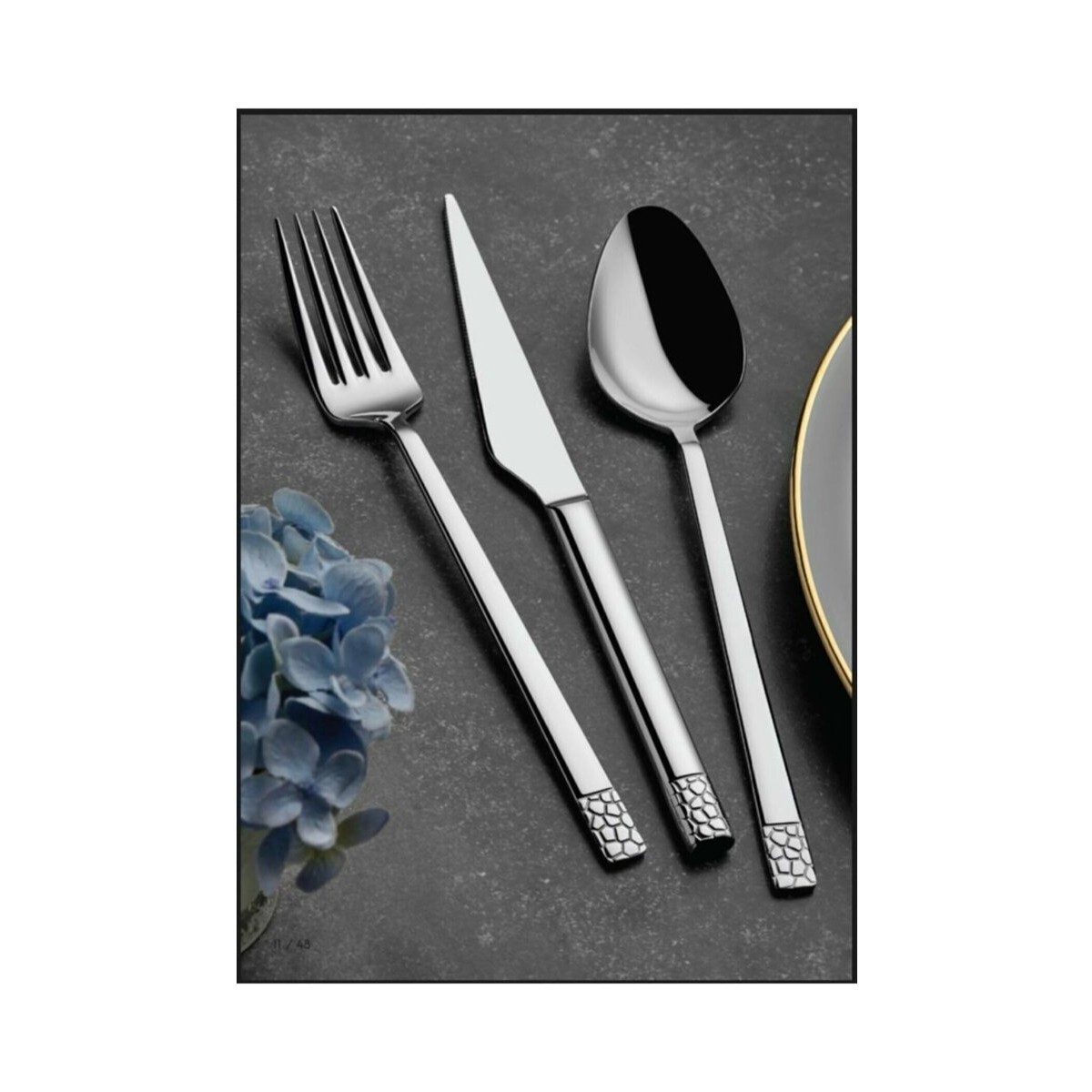 110000068036769.jpg Arsel Mozaik Kaşık Takımı 12 Kişilik 84 Parça Kutulu - Görsel 1