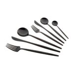 Jumbo 9000 12 Kişilik 84 Parça Titanyum Black Çatal Kaşık Bıçak Takımı + Teos Metal Saplı Çaydanlık