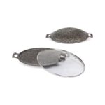 Fms Granit Yörem Sac Tava 34 Cm Cam Kapaklı Gri