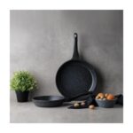 Schafer Famos Yanmaz Yapışmaz 2 Parça Granit Döküm Tava Seti - Gri - Görsel 5